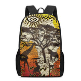 African Backpack Kids Book Bag Mysterious Totem Pattern School Bag