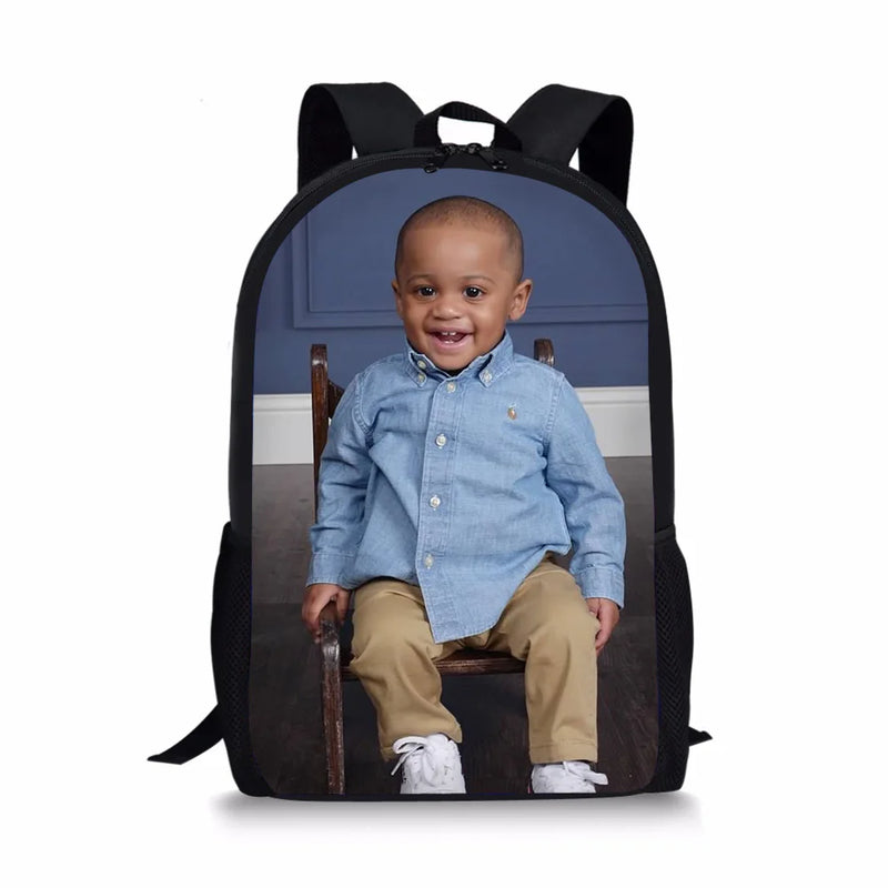 African Boy Pattern Boys School Bags Multifunctional Children's Backpack