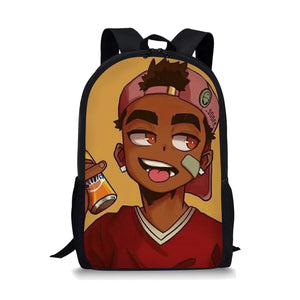 African Boy Pattern Boys School Bags Multifunctional Children's Backpack