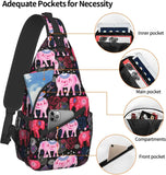African Ethnic Elephant Chest Bags Crossbody Sling Bag