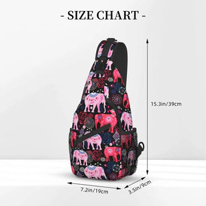 African Ethnic Elephant Chest Bags Crossbody Sling Bag