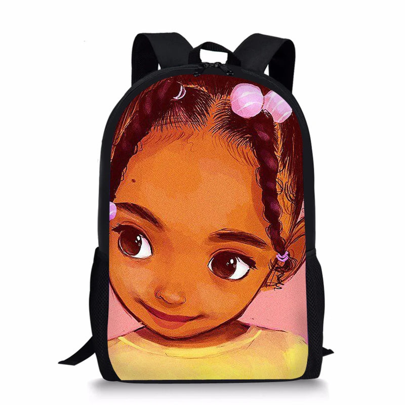 African Girl Style Print Large Schoolbag Student School Backpack