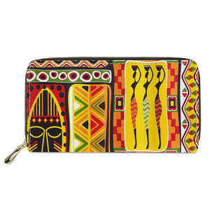 African Style Print Long Wallet Retro Teenager Zipper Portfel Damski
