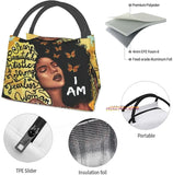 African Woman Thermal Lunch Bag Insulated Lunch Box Girls Office Picnic