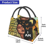 African Woman Thermal Lunch Bag Insulated Lunch Box Girls Office Picnic