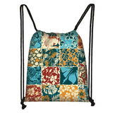 African Style Backpack Kids School Bags Drawstring Afro Ladies Print