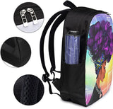 Purple Hair African Women Laptop Backpack with USB Port