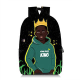 Afro Boy Backpack for Teenager Boys Daypack School Bags Brown Rucksack