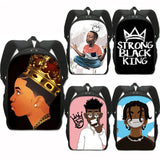 Afro Brown Boy Pattern Backpack Lovely Children School Bag