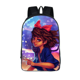 Afro Girl Backpack Princess Crown School Bags for Teen American Africa Girls