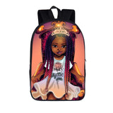 Afro Girl Backpack Princess Crown School Bags for Teen American Africa Girls
