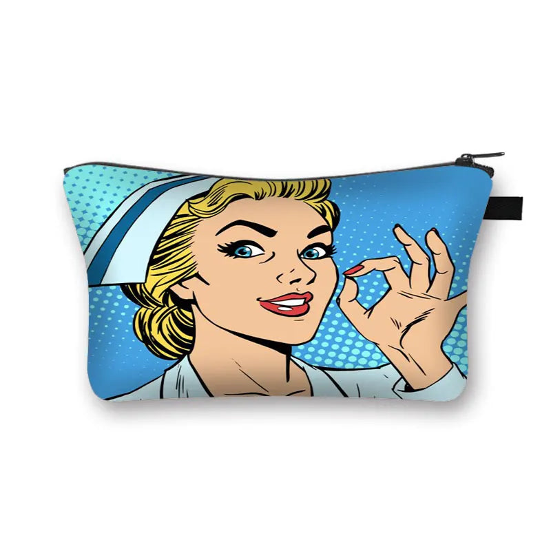 Afro Nurse Injection Cosmetic Bag