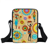 Afro Pattern Messenger Bag Africa Ladies Shoulder Bag Brown Women Handbag