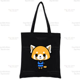 Aggretsuko Karaoke Rage Canvas Shopping Bag Women Shoulder Book Bags