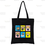 Aggretsuko Karaoke Rage Canvas Shopping Bag Women Shoulder Book Bags