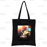 Aggretsuko Karaoke Rage Canvas Shopping Bag Women Shoulder Book Bags