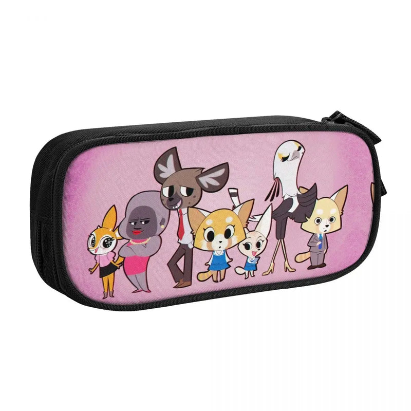 Aggretsuko Pen Box Student School Anime Zipper Pouch