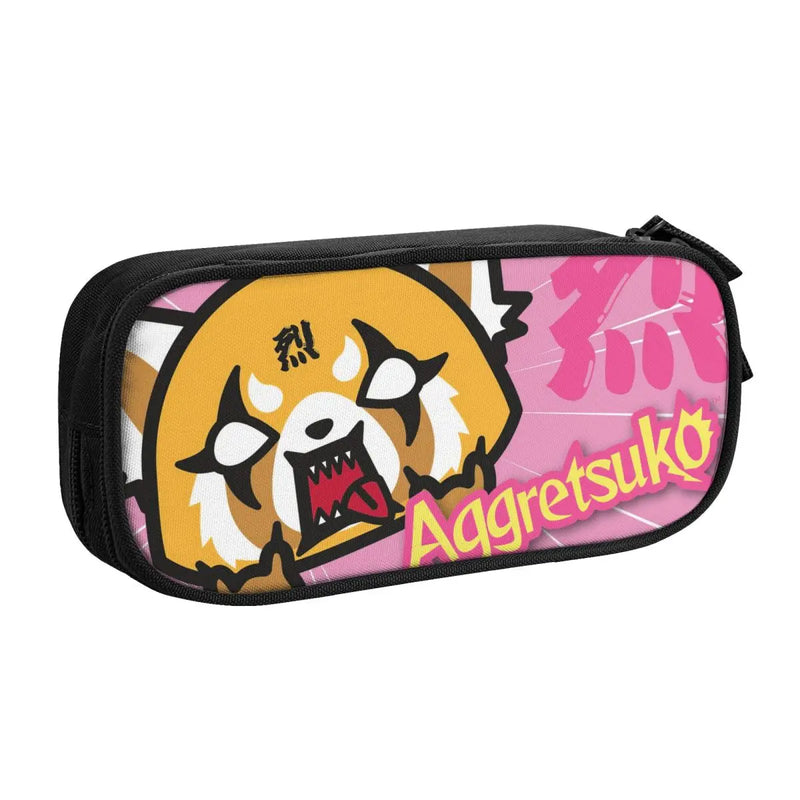 Aggretsuko Pen Box Student School Anime Zipper Pen Bag
