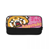 Aggretsuko Pen Box Student School Anime Zipper Pen Bag