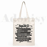 Agust D Fanart Art Print AgustD Hip Hop Hipster Cartoon Print Shopping Bags