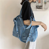 Ai Zhu Denim Shoulder Hand Bag Crossbody Casual Jeans Bags Women Handbags