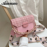 Chain Crossbody Bags Wide Strap Shoulder Bags for Women