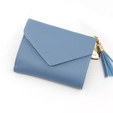 Short Leather Wallet for Women with Tassel