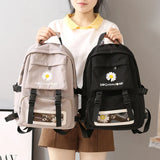 Small Fresh Flowers Backpack Waterproof Transparent Pouch Women Backpack