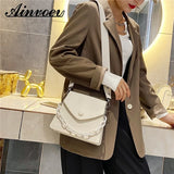 Autumn Female PU Leather Small Bag Solid Chain Portable Shoulder Messenger Bag