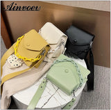 Autumn Female PU Leather Small Bag Solid Chain Portable Shoulder Messenger Bag