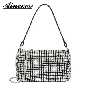 Diamond Underarm Bags Women Clutch Chain Belt Handbag