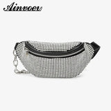 Diamond Underarm Bags Women Clutch Chain Belt Handbag
