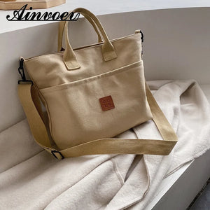 Canvas Crossbody Bag For Women Large-capacity Shoulder Handbag