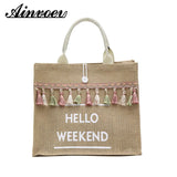 Linen Totes Beach Bags Large Capacity Casual Shopping Bag