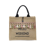 Linen Totes Beach Bags Large Capacity Casual Shopping Bag