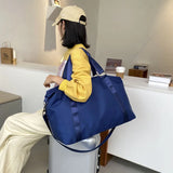Ainvoev Nylon Waterproof Shoulder Bag Women Weekend Gym Bag