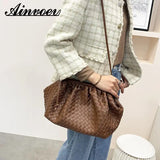 Retro Woven Cloud Female Crossbody Shoulder Bags For Women