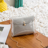 Transparent PVC Crossbody Bag with Chain Strap