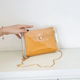 Transparent PVC Crossbody Bag with Chain Strap