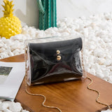 Transparent PVC Crossbody Bag with Chain Strap