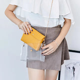 Transparent PVC Crossbody Bag with Chain Strap