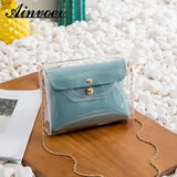 Transparent PVC Crossbody Bag with Chain Strap