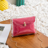 Transparent PVC Crossbody Bag with Chain Strap