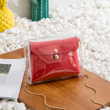 Transparent PVC Crossbody Bag with Chain Strap