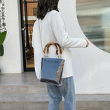 Ainyfu Slub Handle Transparent Crossbody Bag for Women