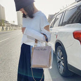 Ainyfu Slub Handle Transparent Crossbody Bag for Women