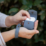 Air Pods Leather Case with 2 in 1 Keychain - Protector Wireless Headset Case