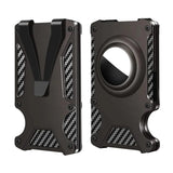 AirTag Wallet Men Carbon Fiber RFID Blocking Minimalist Slim Metal Wallet
