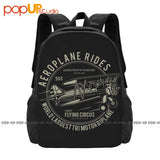 Airplane Rides Worlds Largest Bi Plane Backpack Large Capacity Bookbag