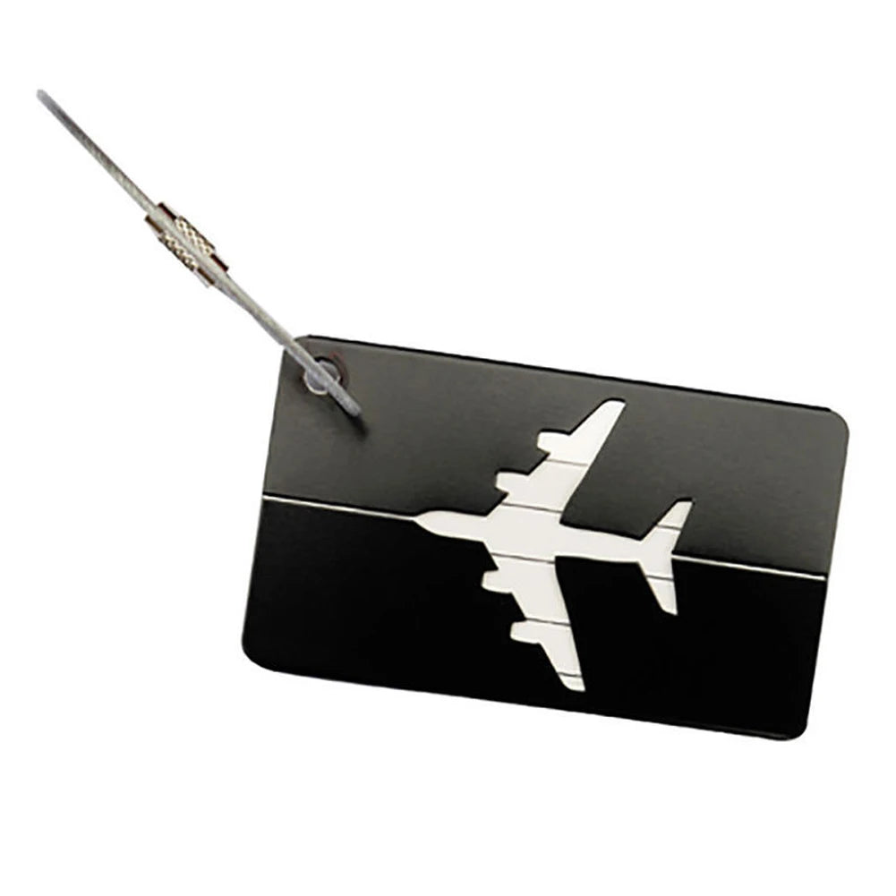 Airplane Shape Luggage Tag Aluminium Alloy Boarding Label Tag